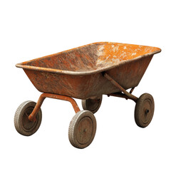 Rusted metal construction wheelbarrow