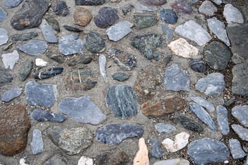 Straßenpflaster aus Kieselsteinen, Nerja, Andalusien