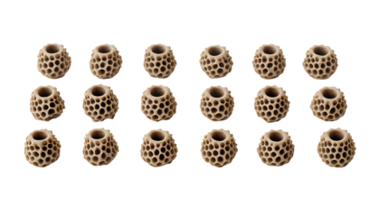 Beige, textured spheres