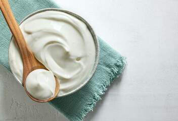 bowl of sour cream yogurt