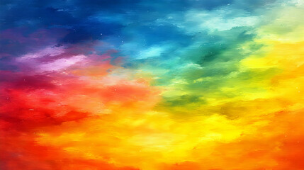 Obraz premium A vibrant, colorful sky filled with clouds of various shades, creating a breathtaking abstract art piece