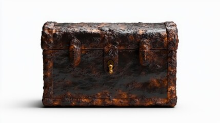 A beautifully aged vintage treasure chest showcases weathered textures and a key lock, embodying a rich history of exploration and hidden secrets waiting to be discovered.