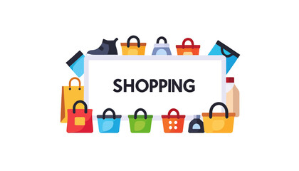 Colorful Shopping Bags and Items_ Online Retail Therapy_ Shop Now_ Get Great Deals and Discounts_ Ecommerce Promotion Illustration _ Retail Sales Ad