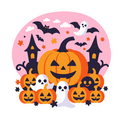 Halloween_Illustration_with_Pumpkins_Ghosts_Bats_Haunted_Houses_Festive_Design_for_Cards_Posters_Invitations_Spooky_Season_Celebration_and_Autumn_Decorations