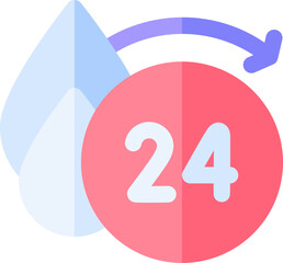 24h illustration on a white background     