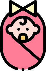 baby girl illustration on a white background     