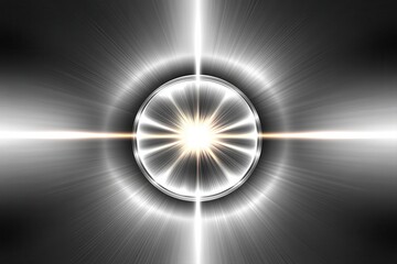 Central bright light radiating outward.  Cross-shaped beams emanating