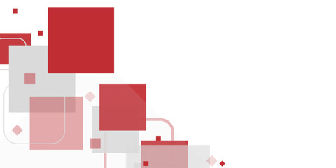 White background with abstract red grey square decoration. Vector illustration for modern presentation background, brochure design, business card background, website slider, landing page