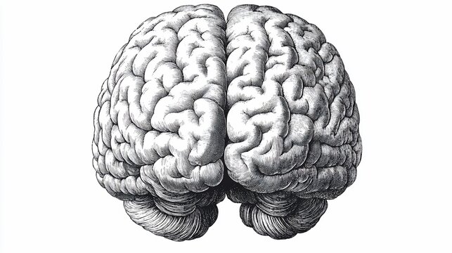 Detailed illustration of a human brain