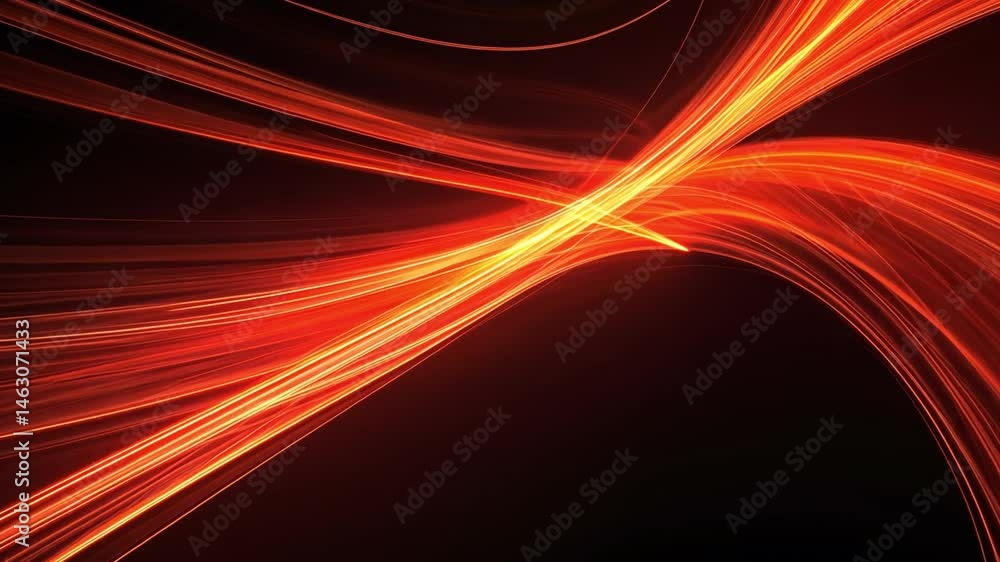 Poster dynamic abstract light trails vibrant display of red and orange energy and movement against dark bac