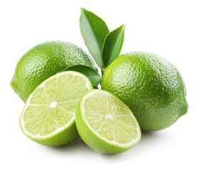 Fresh limes with leaves