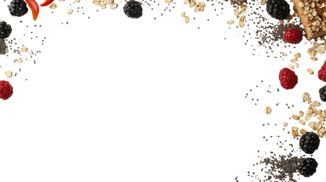 Healthy breakfast ingredients frame - Powered by Adobe