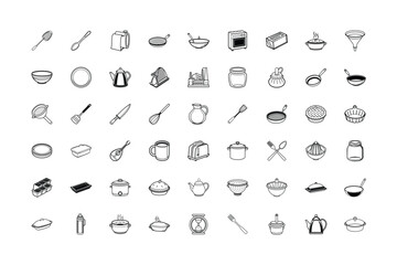 Kitchen item set vector art illustration