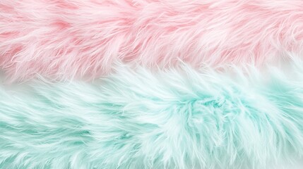 Obraz premium Soft Colorful Fur Textures in Pastel Pink and Mint Green Shades