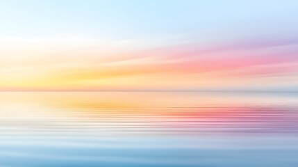Serene Sunset Over Calm Water with Soft Pastel Colors and Gentle Ripples