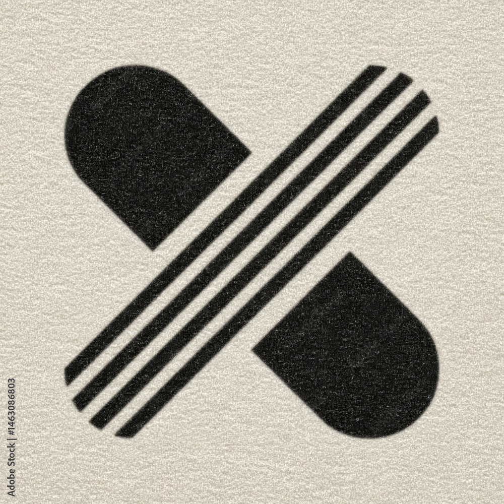 Poster Abstract black and white graphic design with textured background element