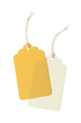 Blank tags with strings isolated on white