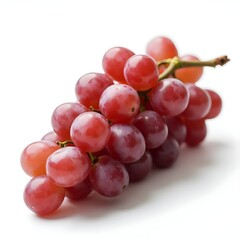 Fototapeta premium Cluster of Fresh Red Grapes Isolated on White Background