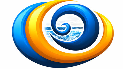 Obraz premium Abstract ocean swirl design; sea waves background; website banner or graphic