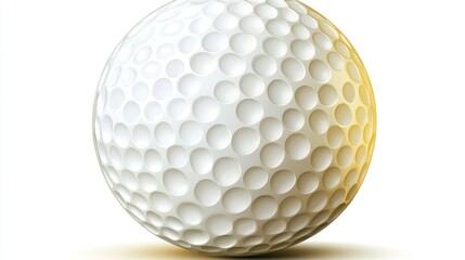 Golf ball, white, dimpled, round, isolated