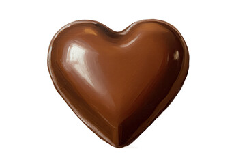 Obraz premium Brown heart shaped chocolate candy isolated on transparent background