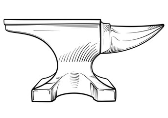 Blacksmith anvil isolated on white background. Vector illustration of anvil.