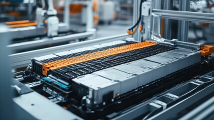High-Tech Assembly Line: Lithium-Ion Battery Pack Production for Electric Vehicles
