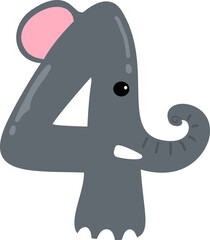 Cute Cartoon Elephant Number 4