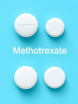 Methotrexate MTX amethopterin chemotherapy agent and immune system suppressant used to treat cancer autoimmune diseases ectopic pregnancy, rheumatoid arthritis Treatment drug tablet.