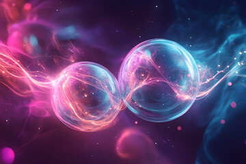 Dance of Entangled Particles: Visualizing Quantum Connectivity in the Cosmic Expanse
