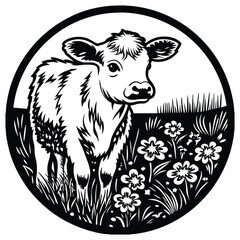 Cow silhouette vector illustration