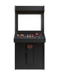 80s arcade game machine Isolated on a Transparent Background, PNG.