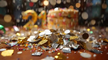21st Birthday Celebration with Confetti and Cake - Powered by Adobe