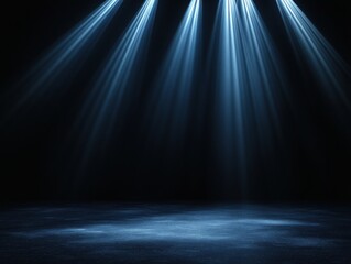 Empty stage lit with spotlights