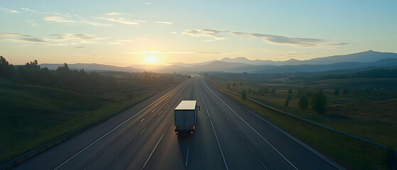 Sunrise Highway With Truck