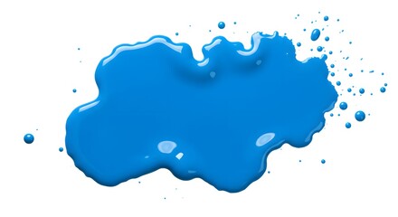 Obraz premium Blue Paint Splatter on White Background Abstract Liquid Blob