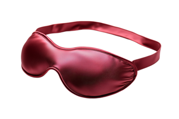 Red eye mask with a red strap isolated
