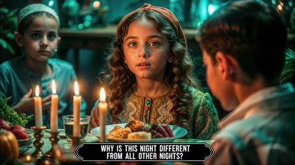 Curious girl listening to family during festive meal