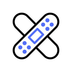 Intersecting bandages depicted as a graphic element for medical concepts