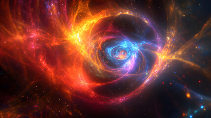 Obraz premium Dancing Light of the Universe: A Visual Journey into the Majestic Quasar Phenomena