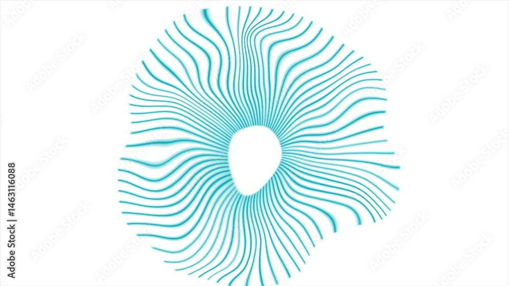 Aufkleber Blue curved twisted circular lines abstract futuristic tech background. Seamless looping minimal motion design. Video animation Ultra HD 4K 3840x2160