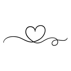continuous line heart and love divider