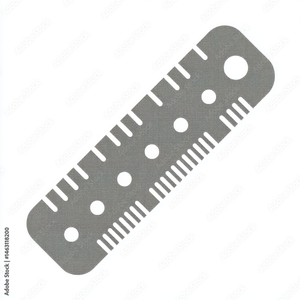 Poster gray ruler graphic isolated on white background for measurement and design.