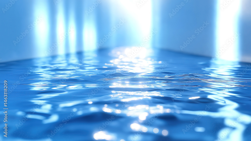 Poster an enchanting abstract blue bokeh backdrop, with gentle defocusing creating a tranquil effect