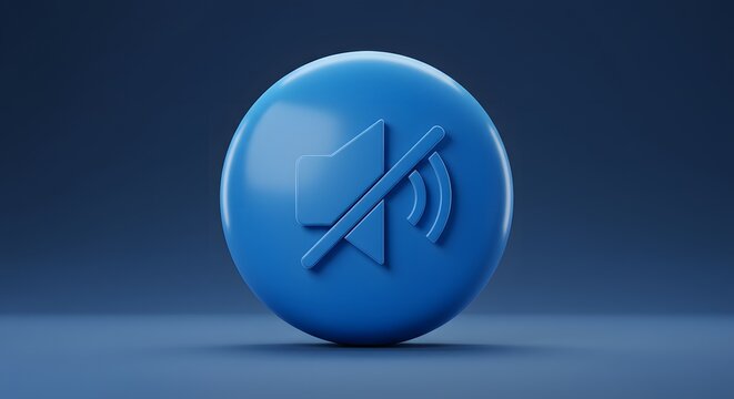 Muted Sound Icon on Blue Background Representing Silence Mode