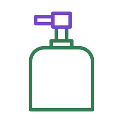 Stylized Dispenser Outline with Vibrant Purple and Green Accents Illustration
