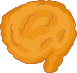 Large fried nugget line art vector illustration