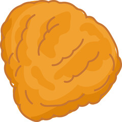 Fried chicken breast line art vector illustration