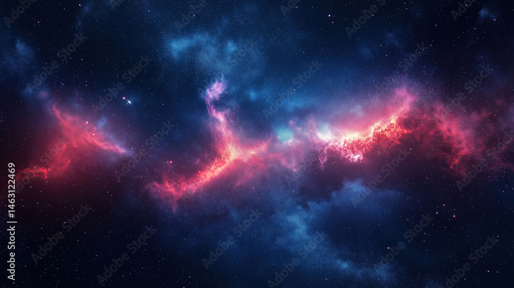 Poster the night sky sparkles with stars and a swirling galaxy, creating a mesmerizing outer space backdrop