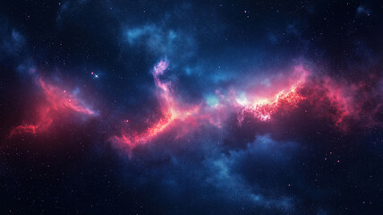 Obraz premium The night sky sparkles with stars and a swirling galaxy, creating a mesmerizing outer space backdrop
